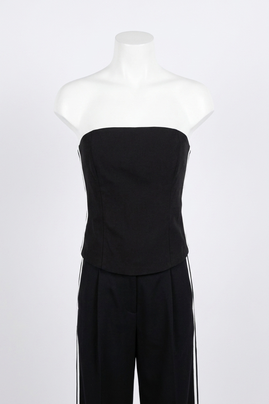 NEW NIA kate strapless stripe top in black